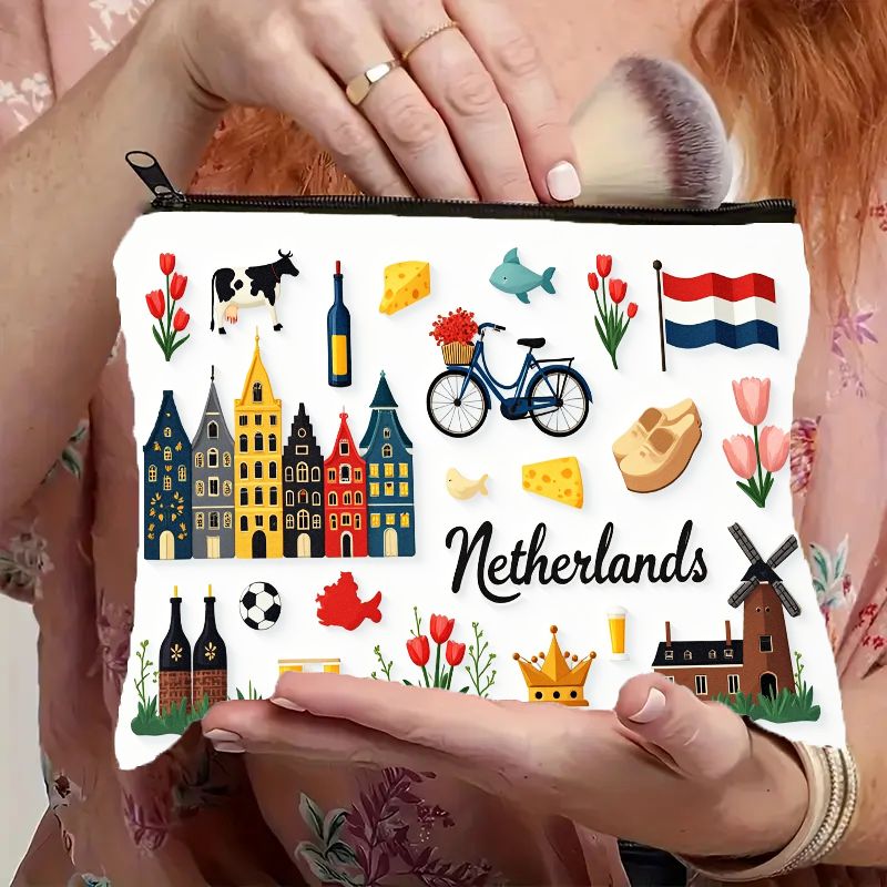 Women Bags Netherlands - Cartoon Netherlands Themed Cosmetic Bag with