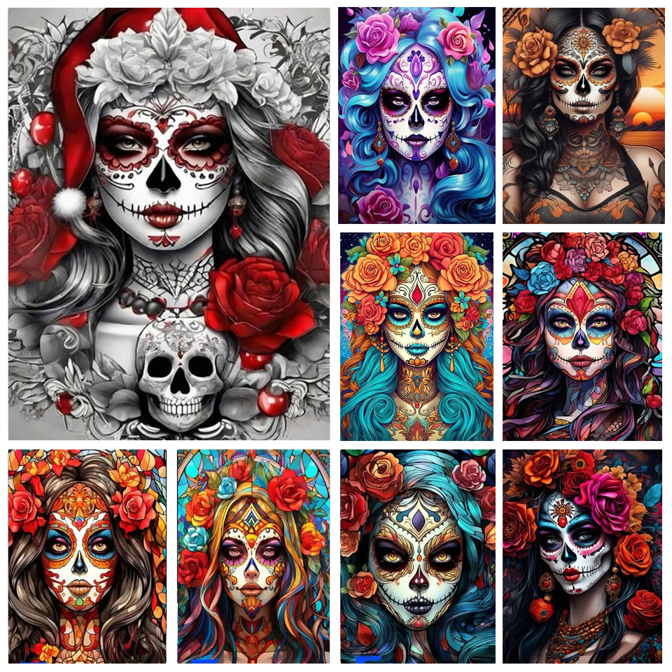 Women Bags Pictures - Mexican Catrina Sugar Skull Girl Diamond