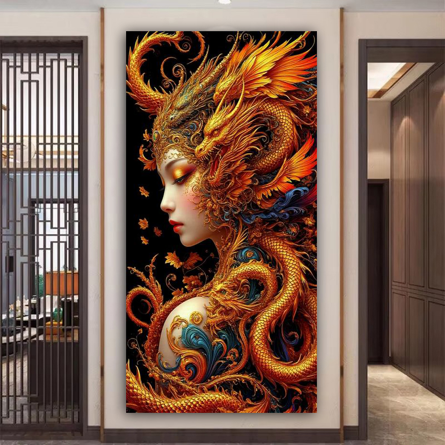 Women Bags Pictures - Golden Dragon Woman Picture Large Size