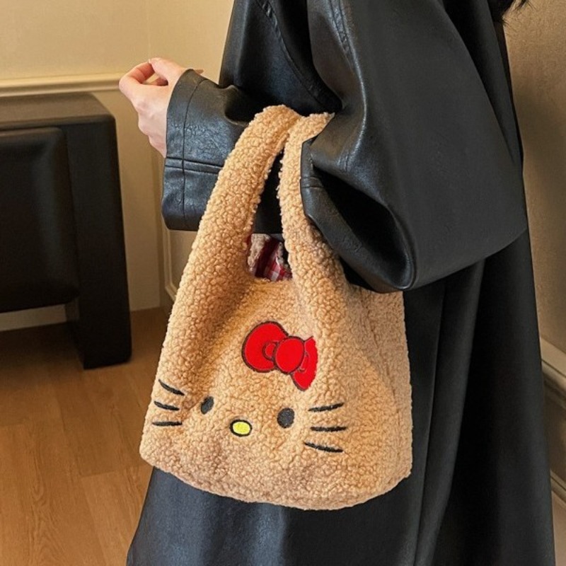 Women Hand Bags For Office - New Cute Kitty Cat Handbag Lamb