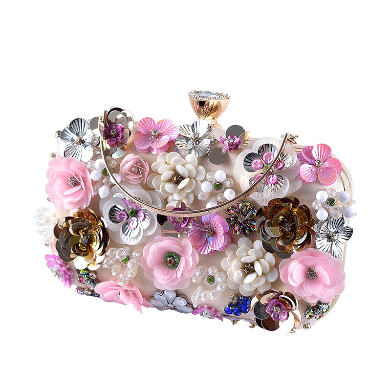 Clutch Bag Evening - Fashion Women Bags Flower Diamonds Embroidery