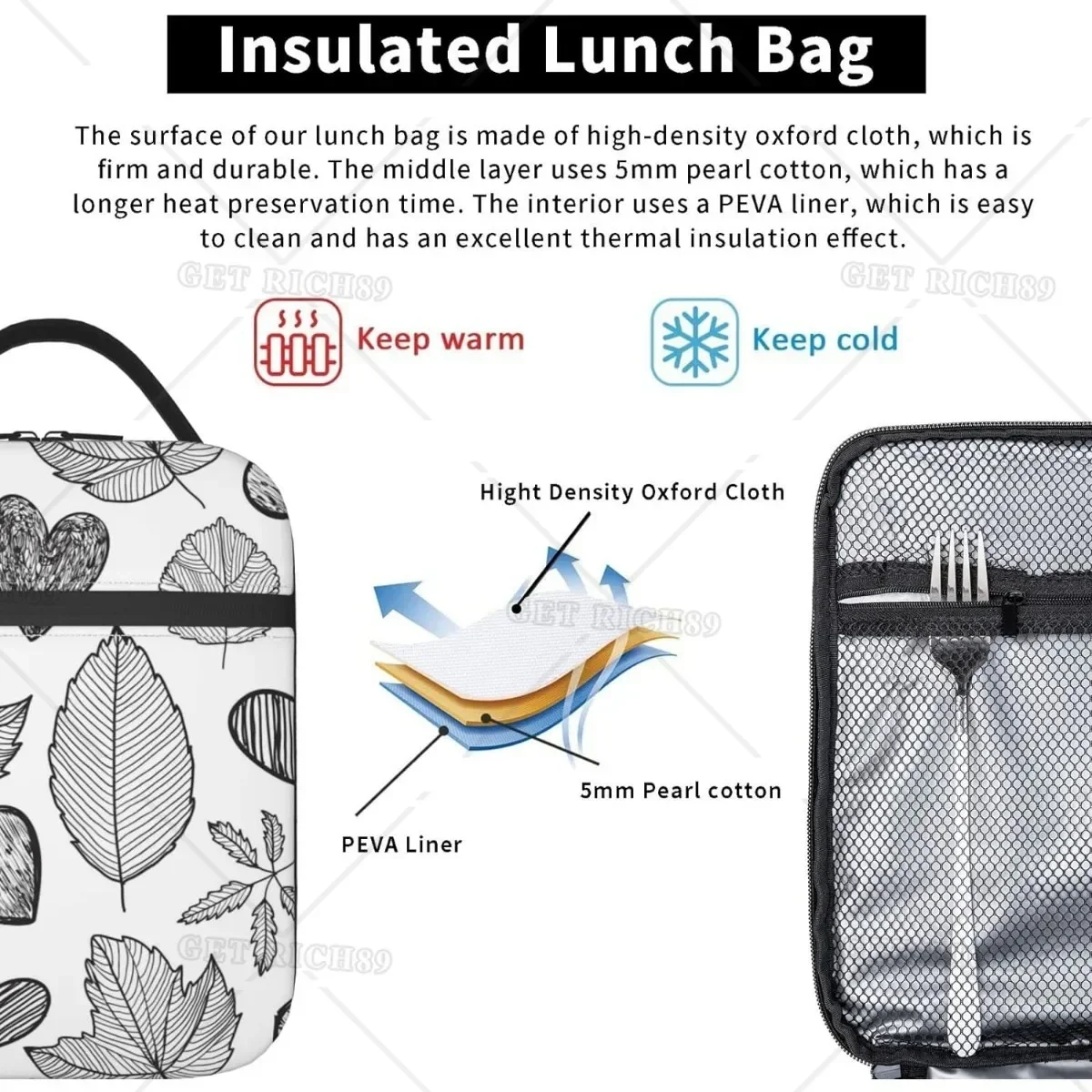 Leaves Hand Drawn Autumn Porta - Women Hand Bags For Office บทวิจารณ์และราคา