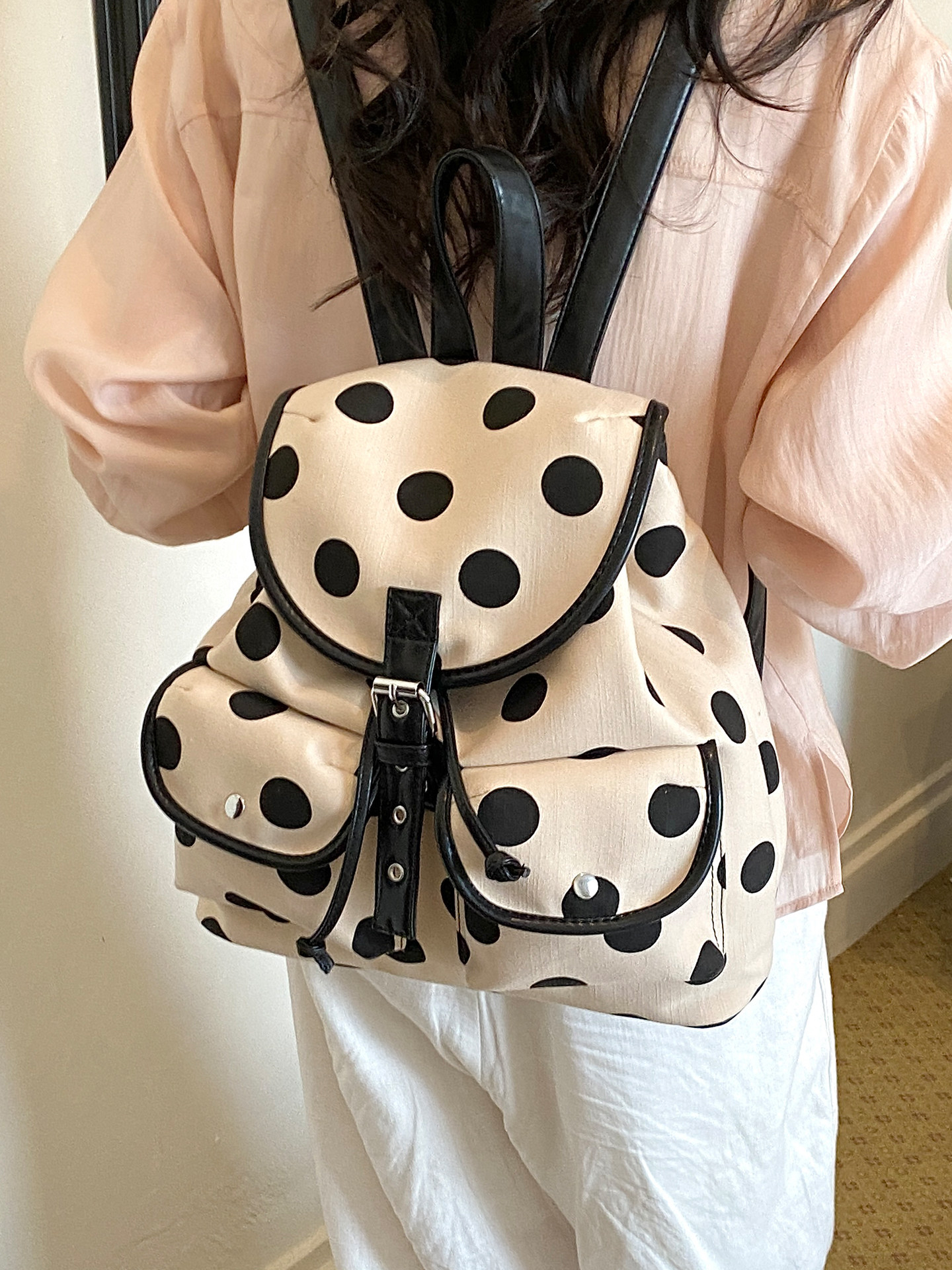 Fashion Polka Dot Backpack Wom - Women Bags In Trend บทวิจารณ์และราคา