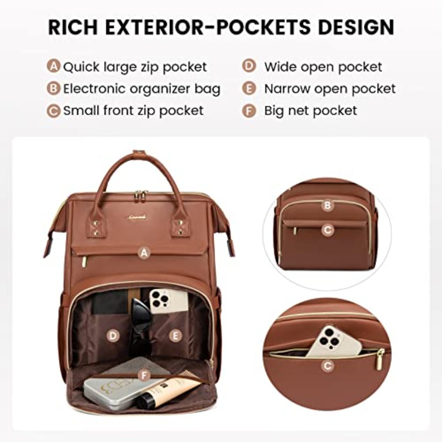 Leather Laptop Backpack for Wo - Women'S Bags For Work บทวิจารณ์และราคา