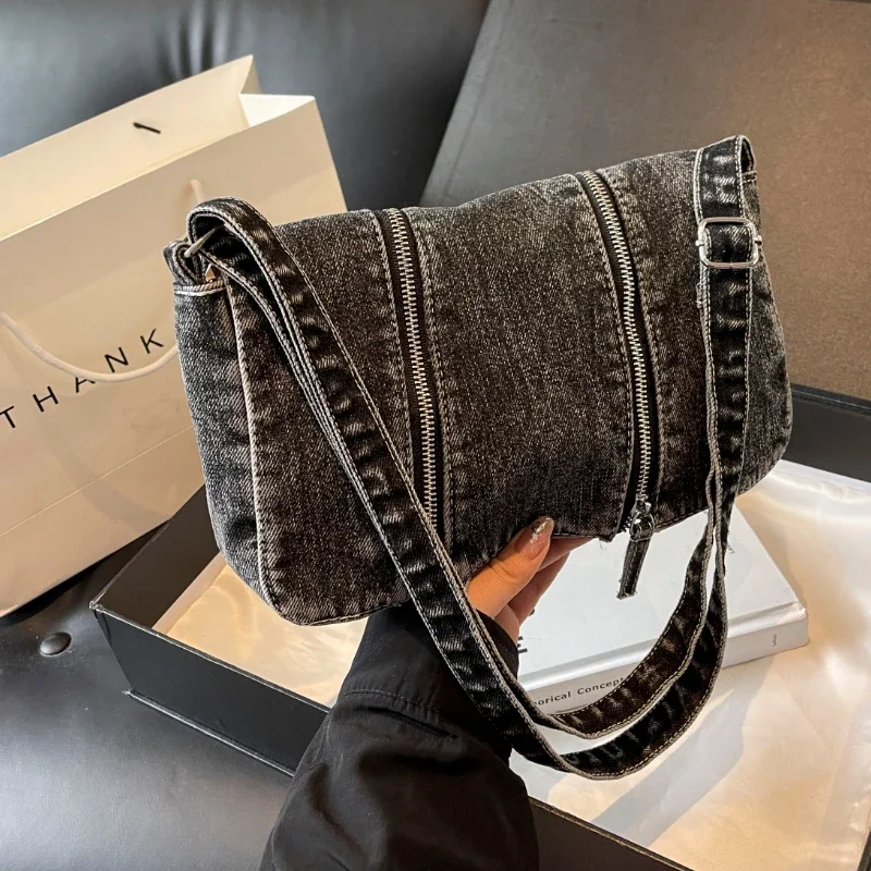 Solid Zipper Denim Versatile S - Women'S Bags New Look บทวิจารณ์และราคา
