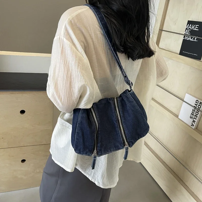 Solid Zipper Denim Versatile S - Women'S Bags New Look บทวิจารณ์และราคา