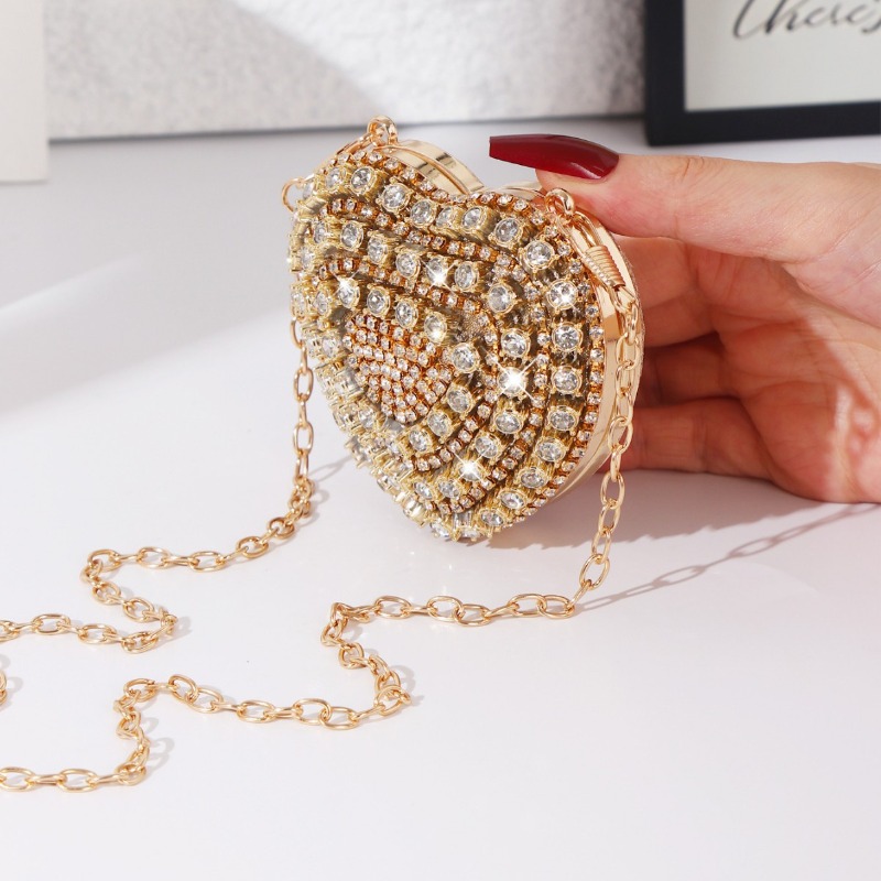 Mini Heart-shaped Diamond Sett - Clutch Bag Evening บทวิจารณ์และราคา