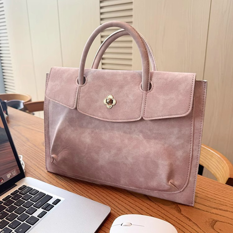 Elegant Pink PU Leather Laptop - Women Bags For Office Use บทวิจารณ์และราคา
