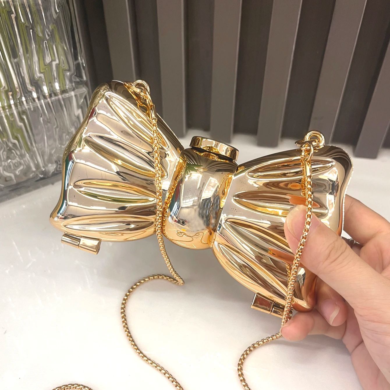 Golden Evening bag  Purses and - Clutch Bag Evening บทวิจารณ์และราคา