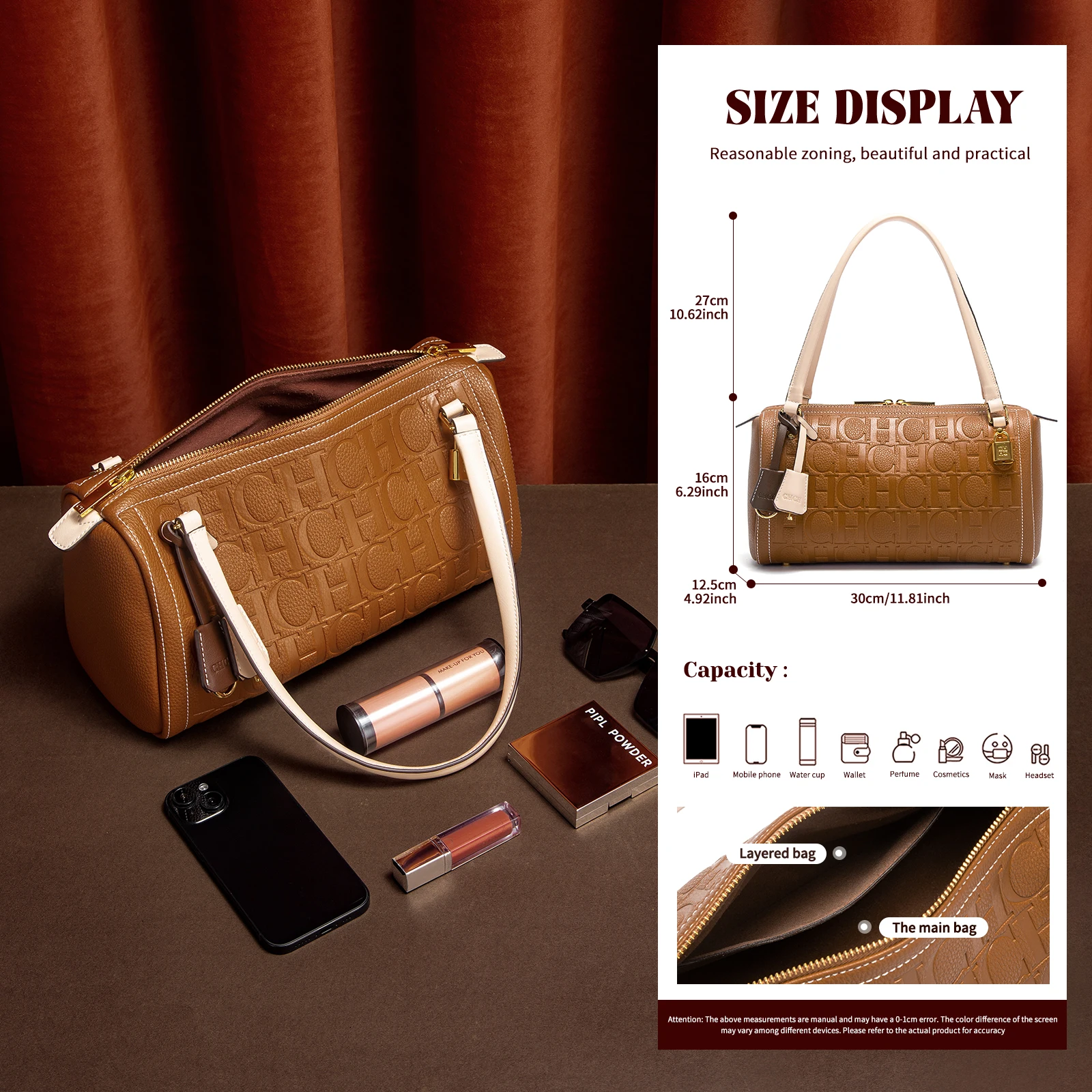 C-H Women's Boston Bag Autumn  - Women'S Bags New Collection บทวิจารณ์และราคา