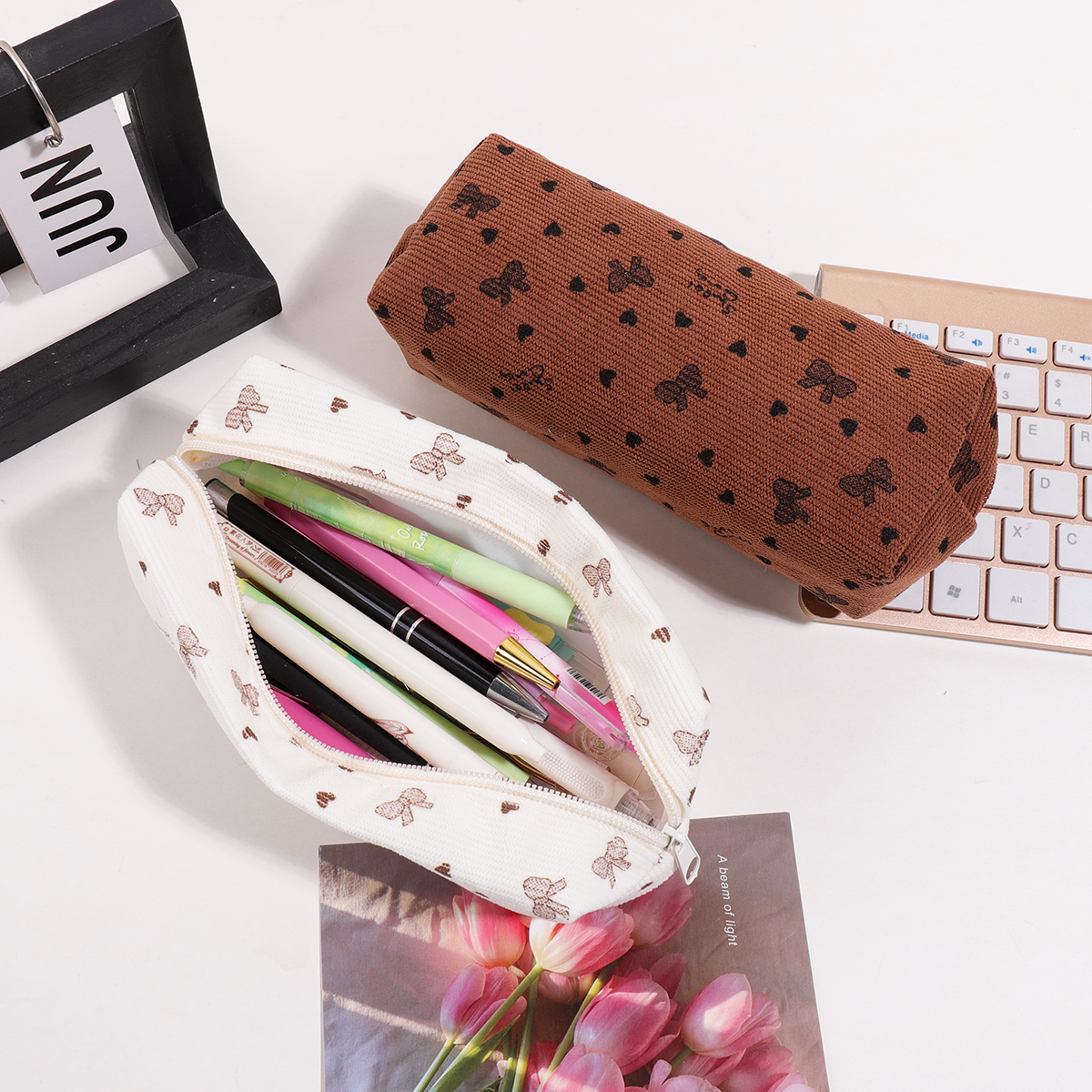 Cute Bow Printed Corduroy Penc - Women Bags For Office Use บทวิจารณ์และราคา