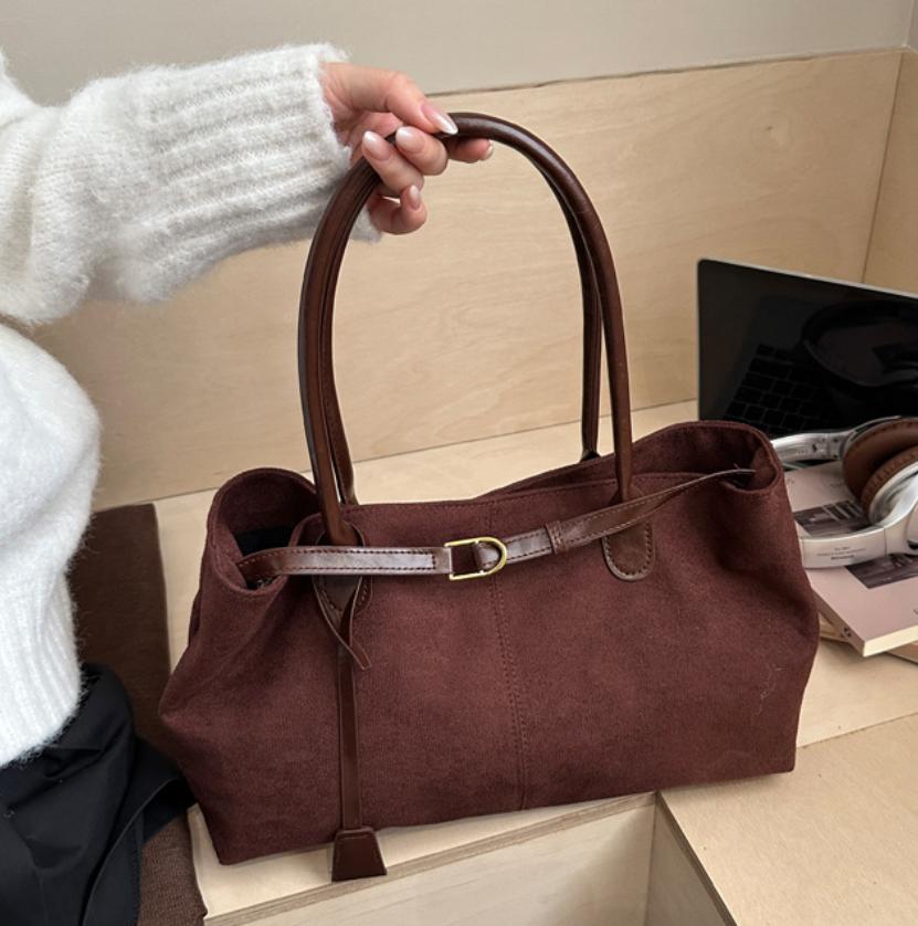 Vintage Faux Suede Handbag, La - Women Hand Bags For Office บทวิจารณ์และราคา
