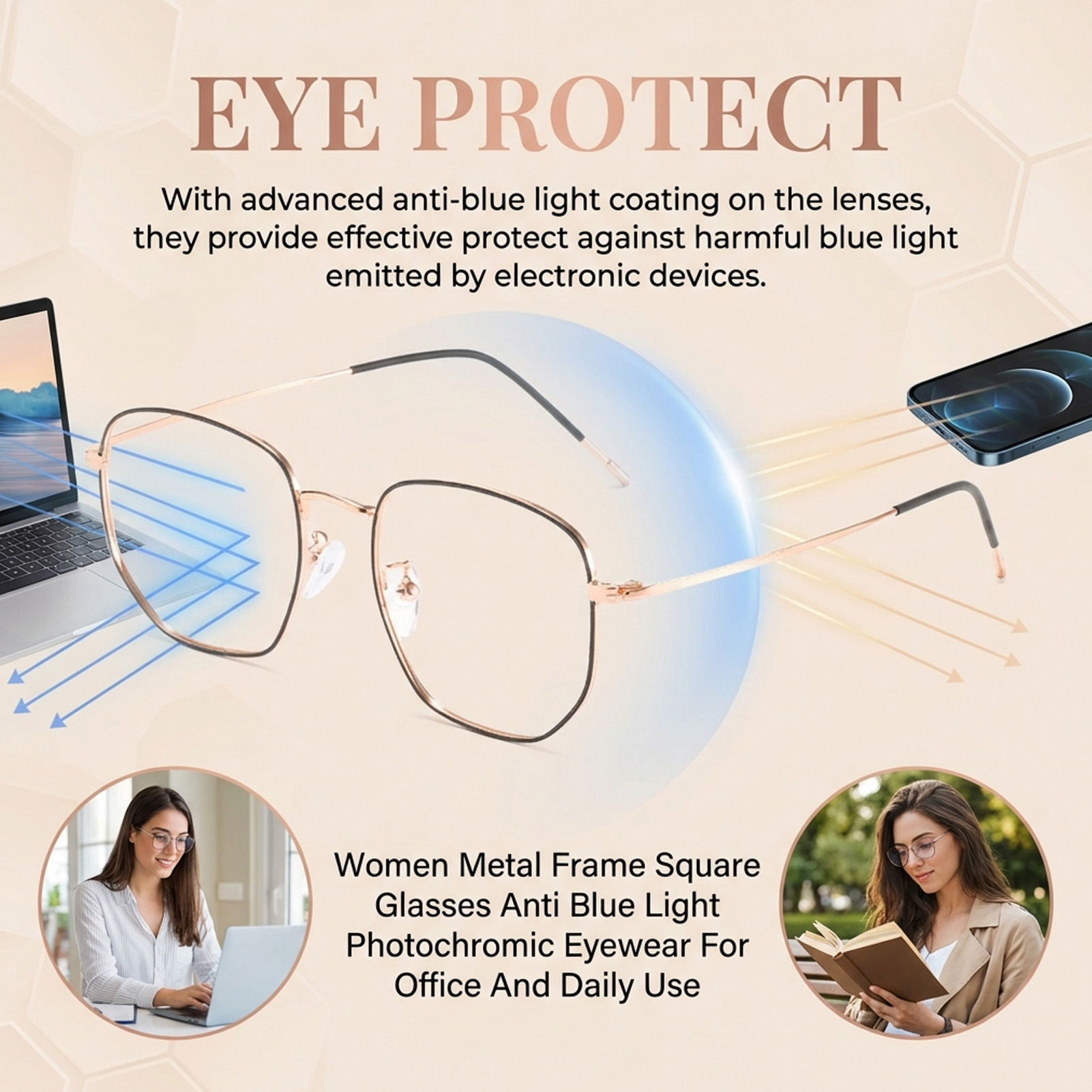 Women Metal Frame Square Glass - Women Bags For Office Use บทวิจารณ์และราคา