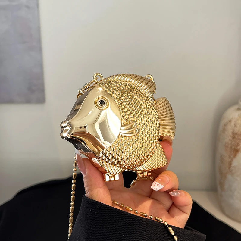 Cute Little Fish Shape Metal M - Clutch Bag Evening บทวิจารณ์และราคา