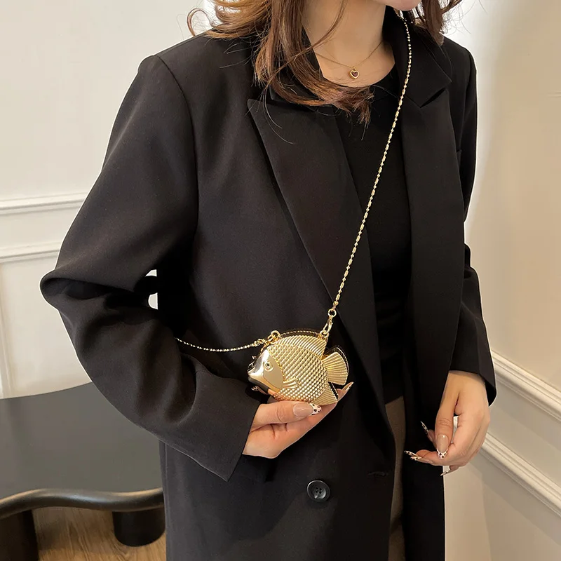 Cute Little Fish Shape Metal M - Clutch Bag Evening บทวิจารณ์และราคา