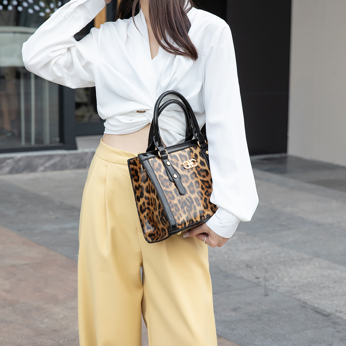 Fashionable Leopard Print Hand - Women Bags For Office Use บทวิจารณ์และราคา
