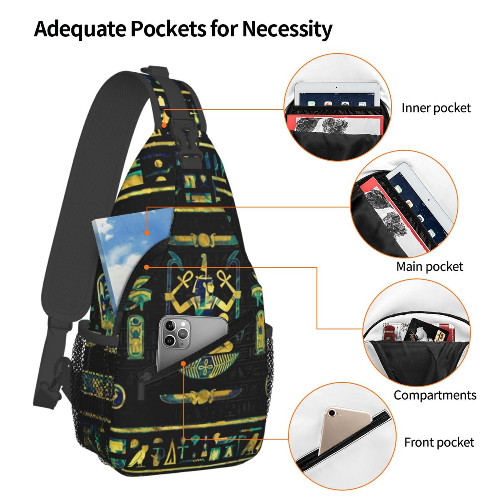 Egyptian Hieroglyphs Golden In - Women Bags India บทวิจารณ์และราคา